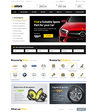 Website toko sparepart mobil